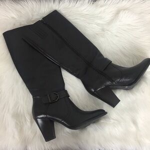 Alex Marie Tall Leather Buckle Brown Boots Sz 9.5